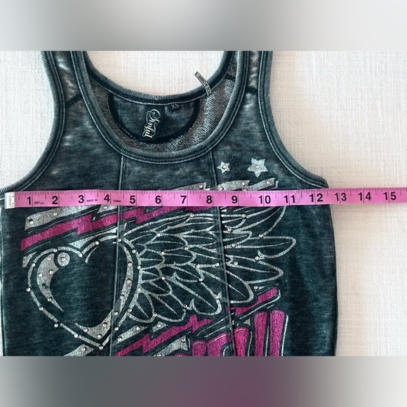 NWOT XS Affliction Women's Grey and Pink Dress - Picture 5 of 6